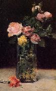 Edouard Manet Roses in a Glas Vase oil on canvas